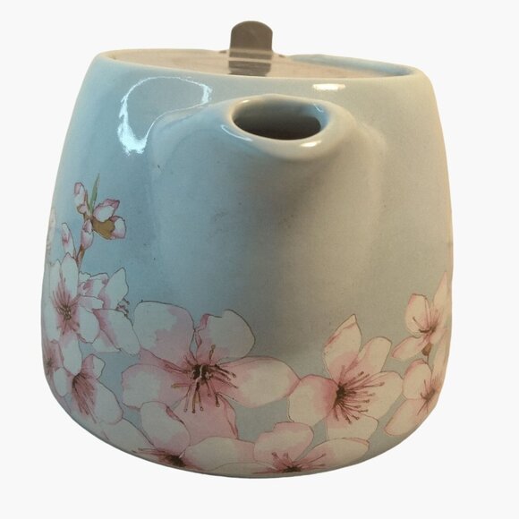 Alfred Ceramic Stainless Steel Teapot Blue Cherry Blossom 20 oz - Picture 3 of 10